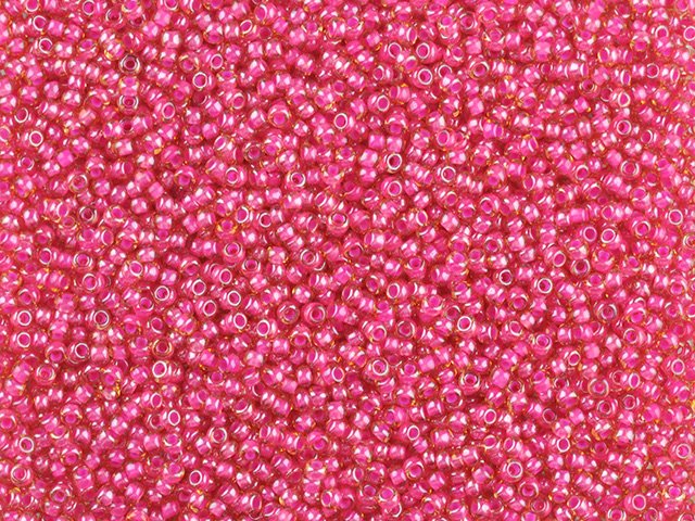 Preciosa Ornela Czech Glass Seed Beads 8/0 Pink-Lined Brown (11027)