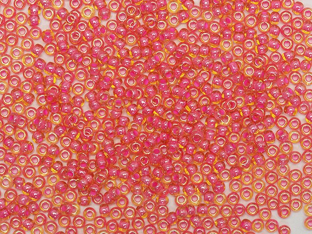 Preciosa Ornela Czech Glass Seed Beads 8/0 Pink-Lined Crystal (11028)