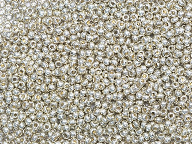 Preciosa Ornela Czech Glass Seed Beads 11/0 Metallic Silver (18303)