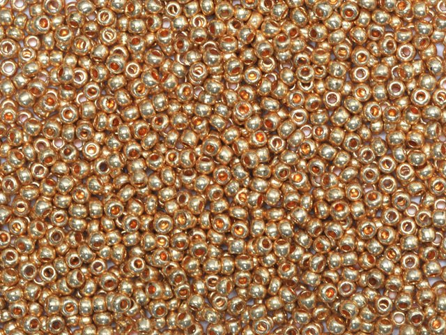 Preciosa Ornela Czech Glass Seed Beads 11/0 Metallic Gold (18304)