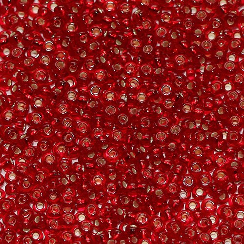 Preciosa Ornela Czech Glass Seed Beads 13/0 Silver Lined Dark Red (97090)
