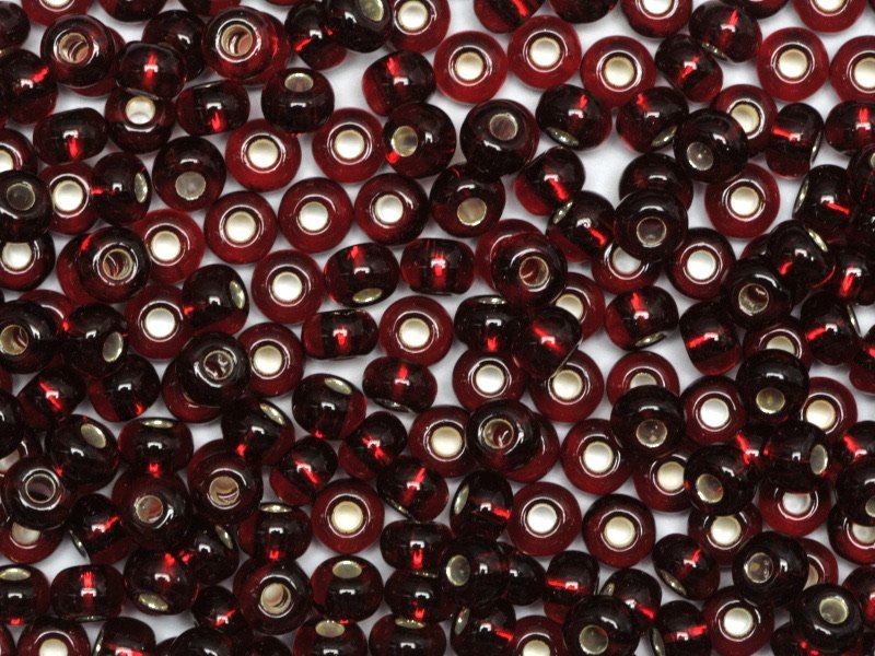 Preciosa Ornela Czech Glass Seed Beads 11/0 Silver Lined Burgundy (97120)